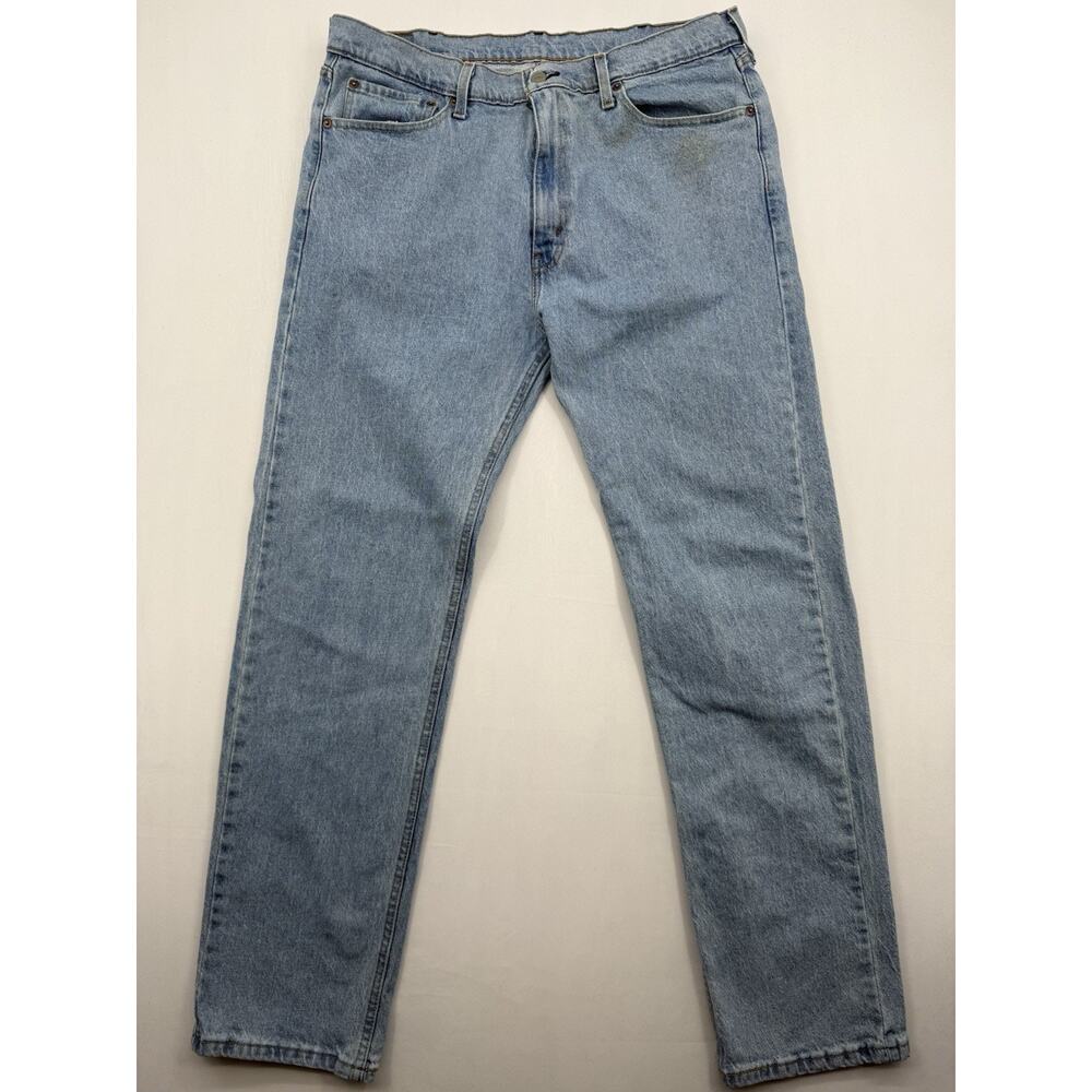 Levi's 505 Straight Regular Fit Light Blue Denim Jeans Light Wash Men's 38 X 34